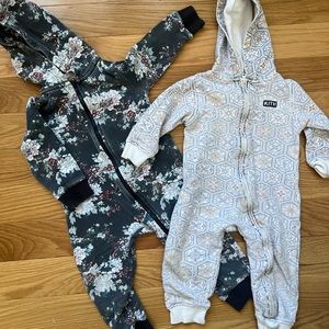 Set of 2 KITH 12-18 month hoodie coveralls
